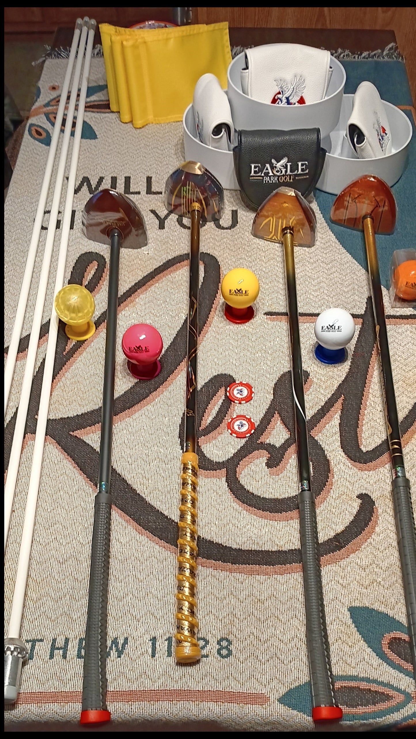 Set of park golf clubs and a Complete Park Golf Starter Kit.