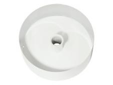 White plastic 8 x 3" park golf cup on a white background
